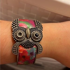 Original Desigual Floral Owl Magnetic Bracelet